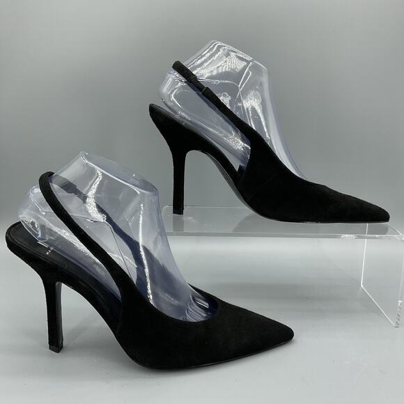 NEW Marc Fisher Women’s Emalyn Slingback Pointed Toe Pumps Black Size 9M - Picture 1 of 10